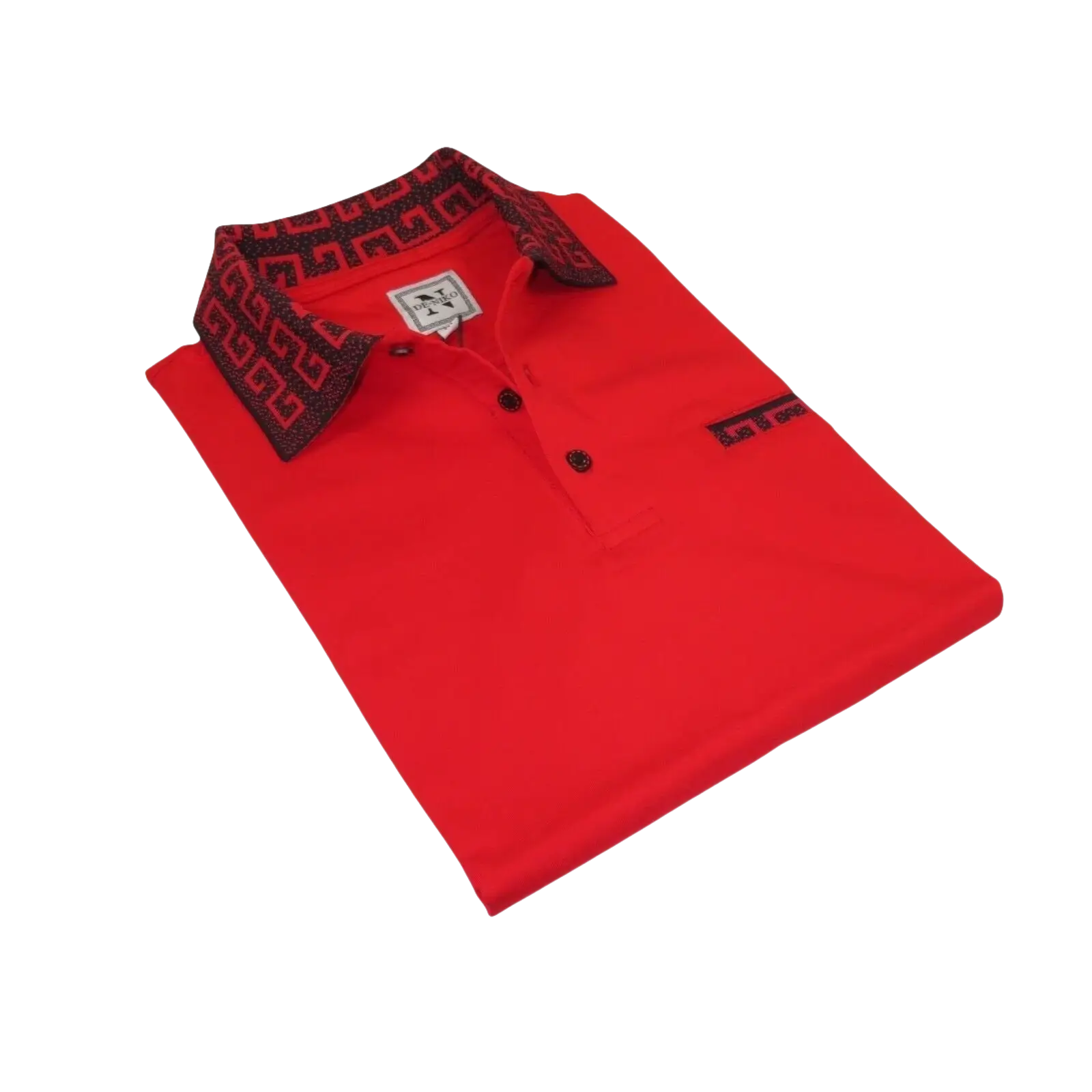 Men Sports Shirt DE - NIKO Short Sleeves Cotton Fashion Polo Shirt DBK109 Red - J.Valintin Men's Wear Legend - 99317