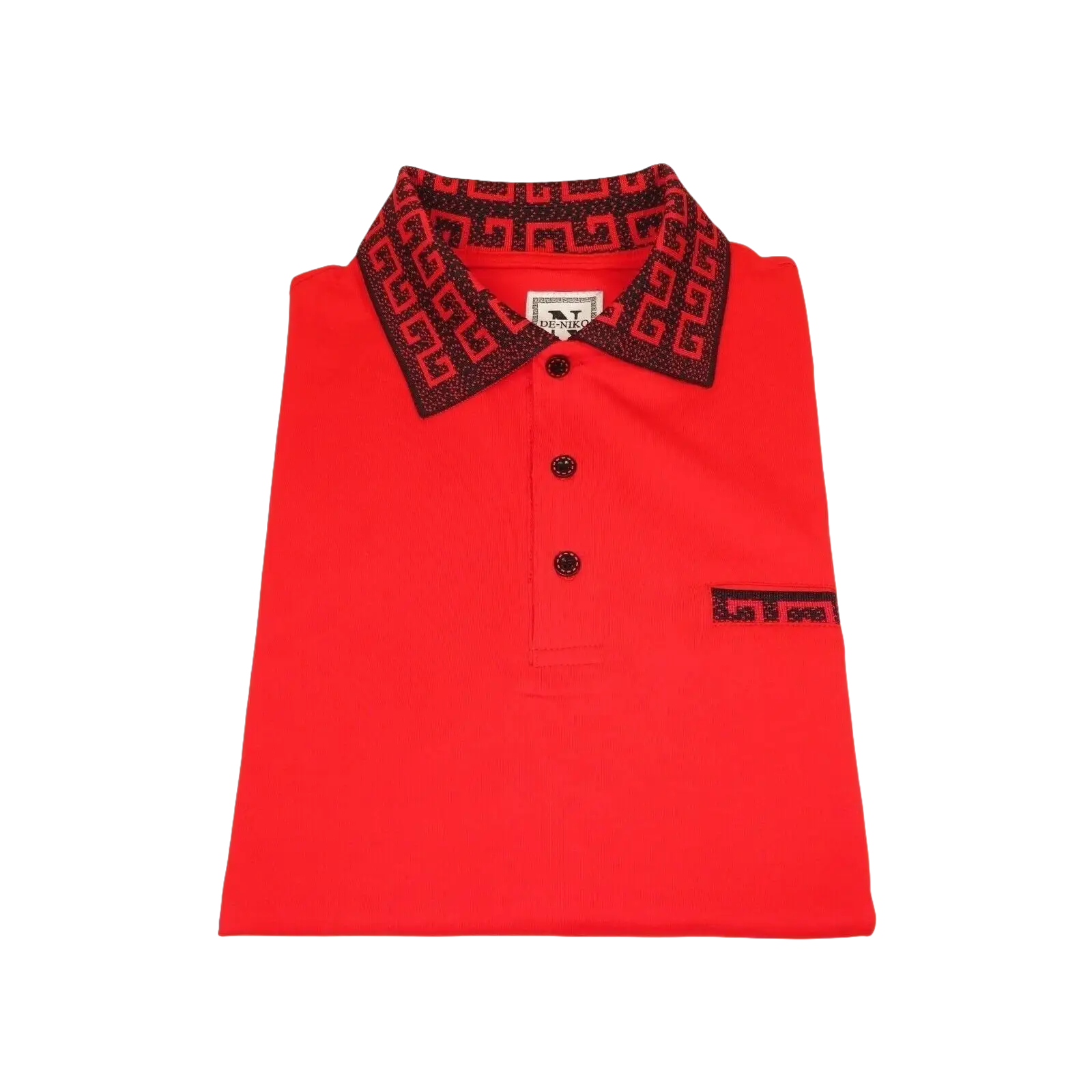 Men Sports Shirt DE - NIKO Short Sleeves Cotton Fashion Polo Shirt DBK109 Red - J.Valintin Men's Wear Legend - 99317