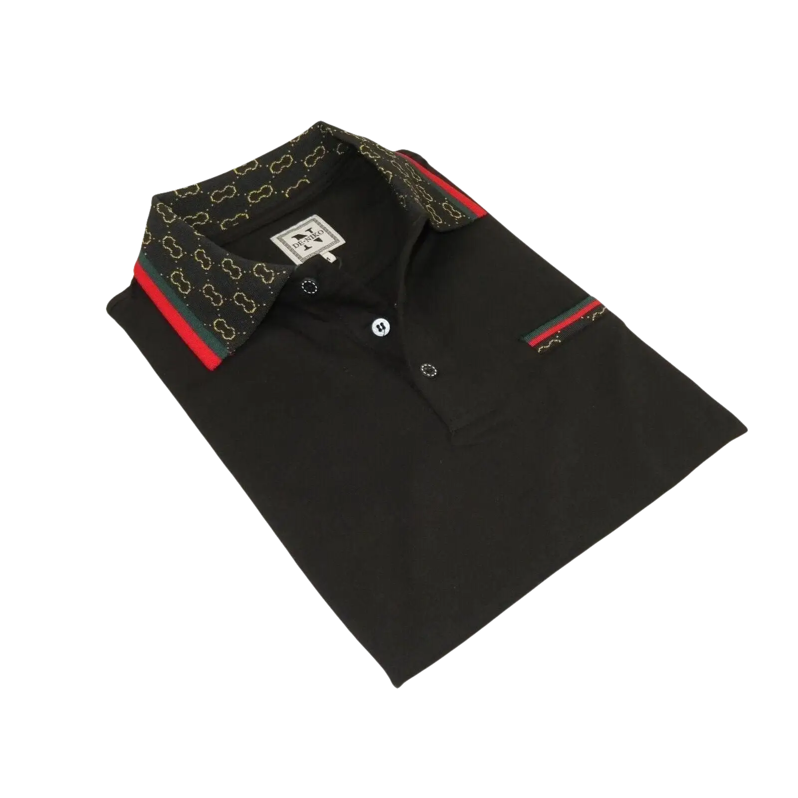 Men Sports Shirt DE - NIKO Short Sleeves Cotton Fashion Polo Shirt DBK113 Black - J.Valintin Men's Wear Legend - 99347