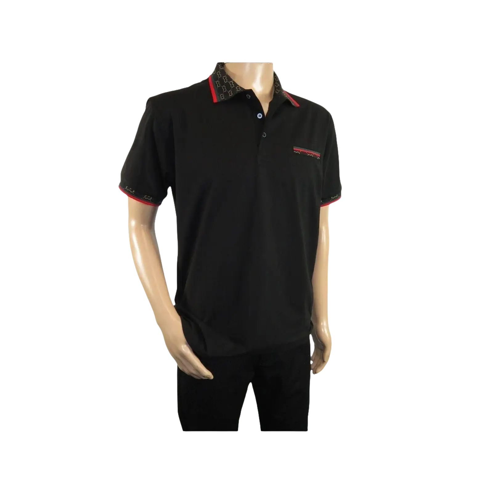 Men Sports Shirt DE - NIKO Short Sleeves Cotton Fashion Polo Shirt DBK113 Black - J.Valintin Men's Wear Legend - 99347