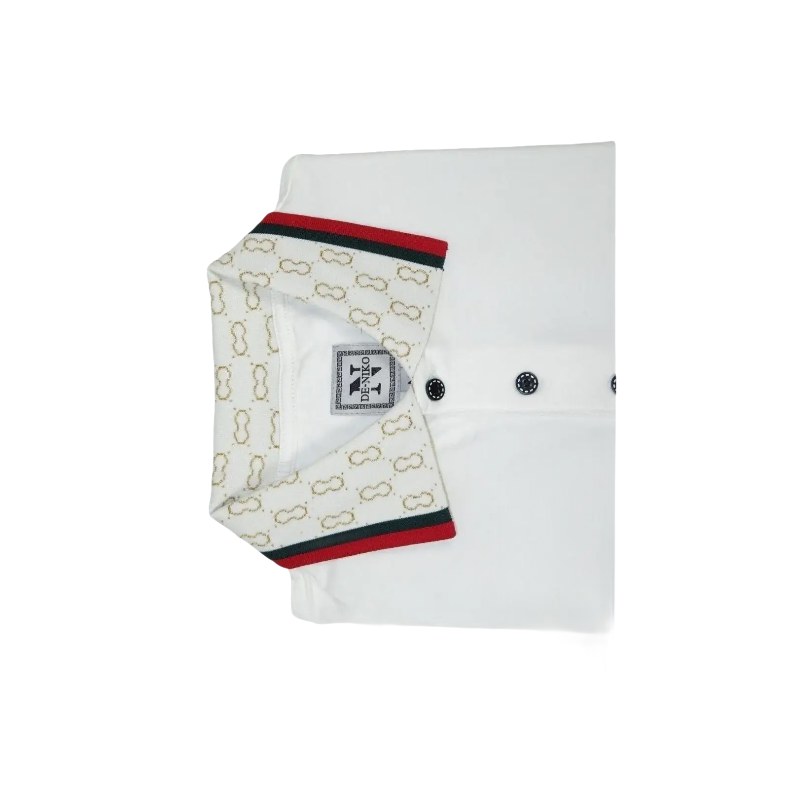 Men Sports Shirt DE - NIKO Short Sleeves Cotton Fashion Polo Shirt DBK113 White - J.Valintin Men's Wear Legend - 99353