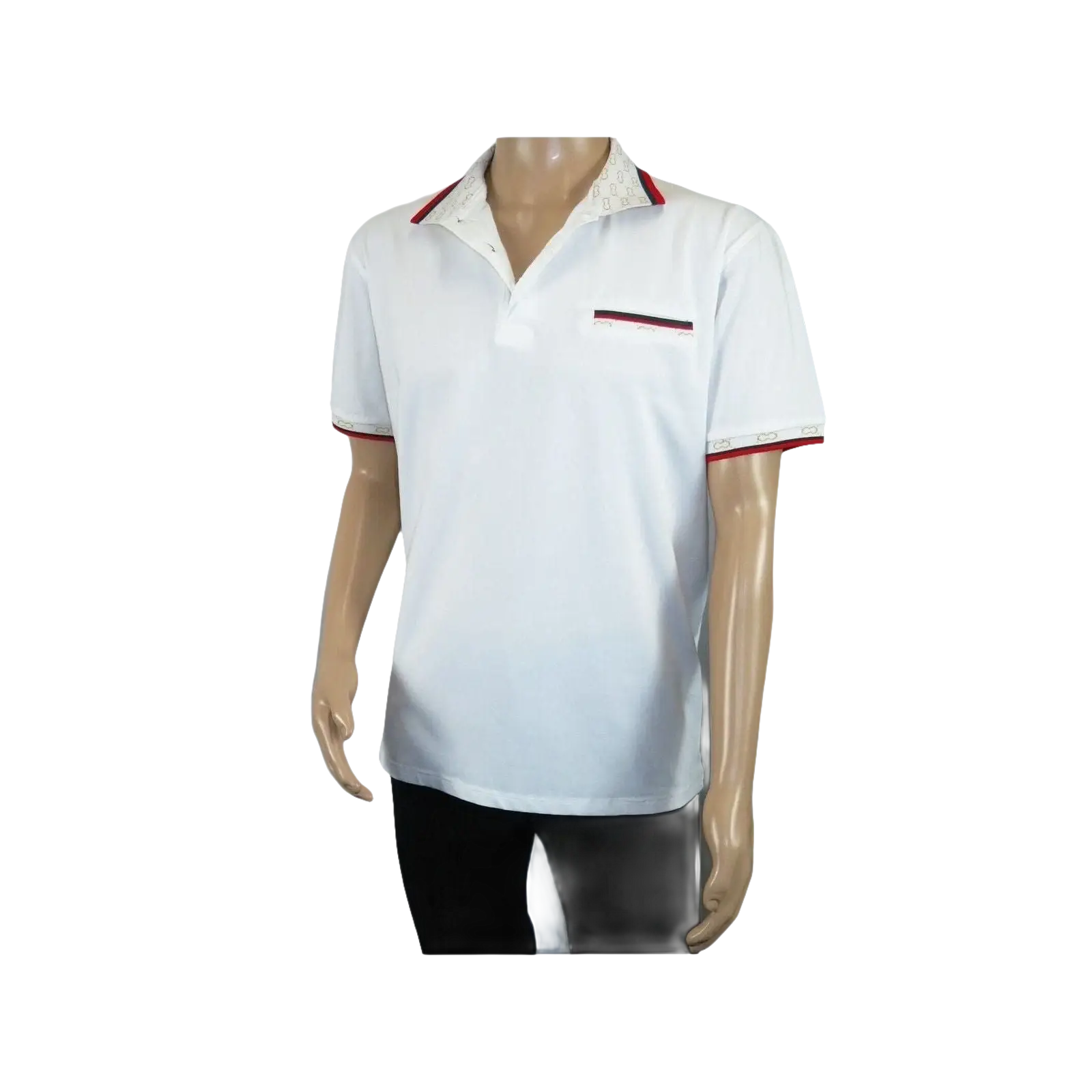 Men Sports Shirt DE - NIKO Short Sleeves Cotton Fashion Polo Shirt DBK113 White - J.Valintin Men's Wear Legend - 99353
