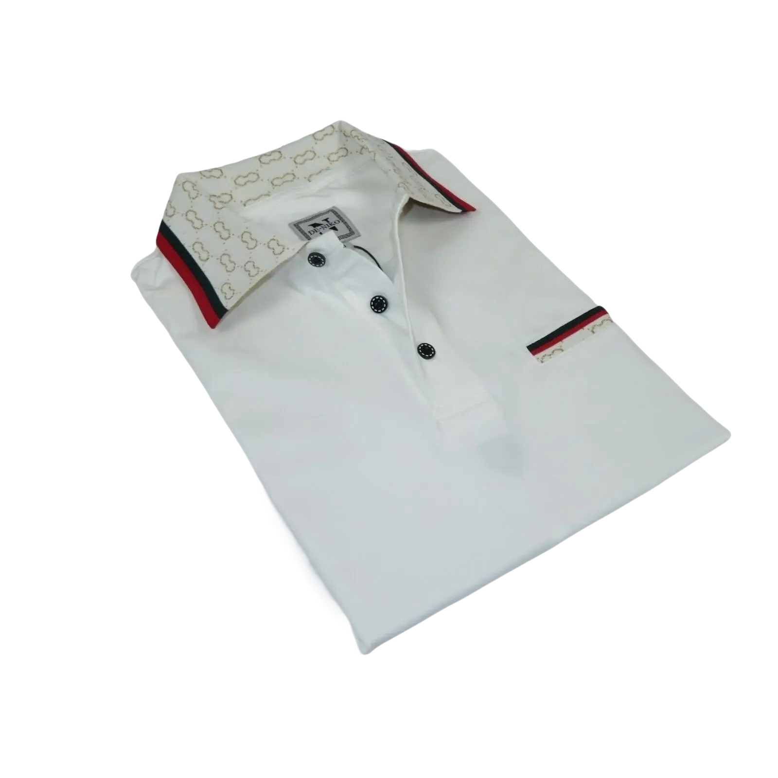 Men Sports Shirt DE - NIKO Short Sleeves Cotton Fashion Polo Shirt DBK113 White - J.Valintin Men's Wear Legend - 99353