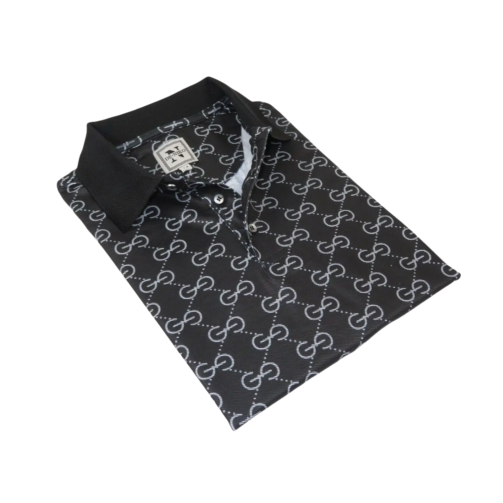 Men Sports Shirt DE - NIKO Short Sleeves Soft Modal Fashion Polo Shirt G1121 Black - J.Valintin Men's Wear Legend - 100199