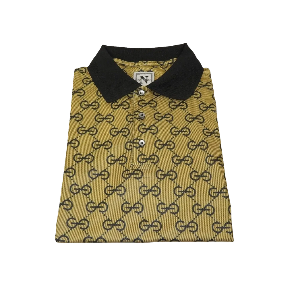 Men Sports Shirt DE - NIKO Short Sleeves Soft Modal Fashion Polo Shirt G1121 Gold - J.Valintin Men's Wear Legend - 100193