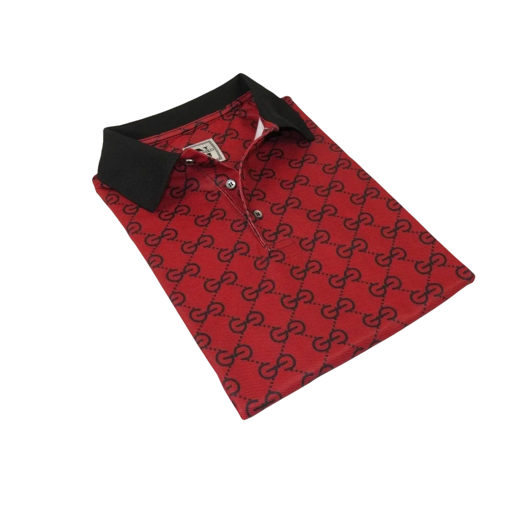 Men Sports Shirt DE - NIKO Short Sleeves Soft Modal Fashion Polo Shirt G1121 Red - J.Valintin Men's Wear Legend - 100181