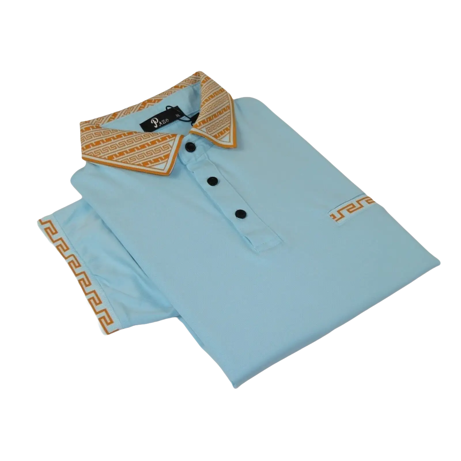 Men Sports Shirt PAZO by DE - NIKO Short Sleeves Cotton Polo Shirt DBK2303 Blue - J.Valintin Men's Wear Legend - 100628
