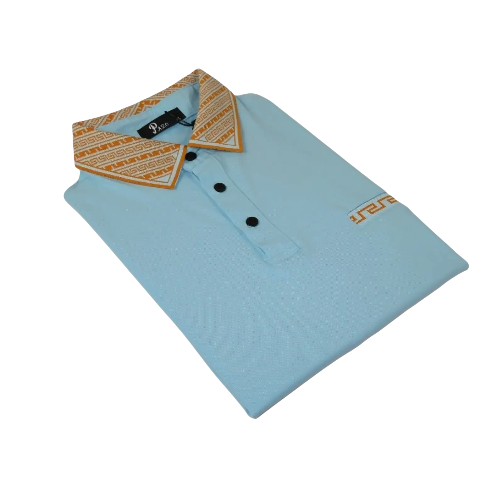 Men Sports Shirt PAZO by DE - NIKO Short Sleeves Cotton Polo Shirt DBK2303 Blue - J.Valintin Men's Wear Legend - 100628