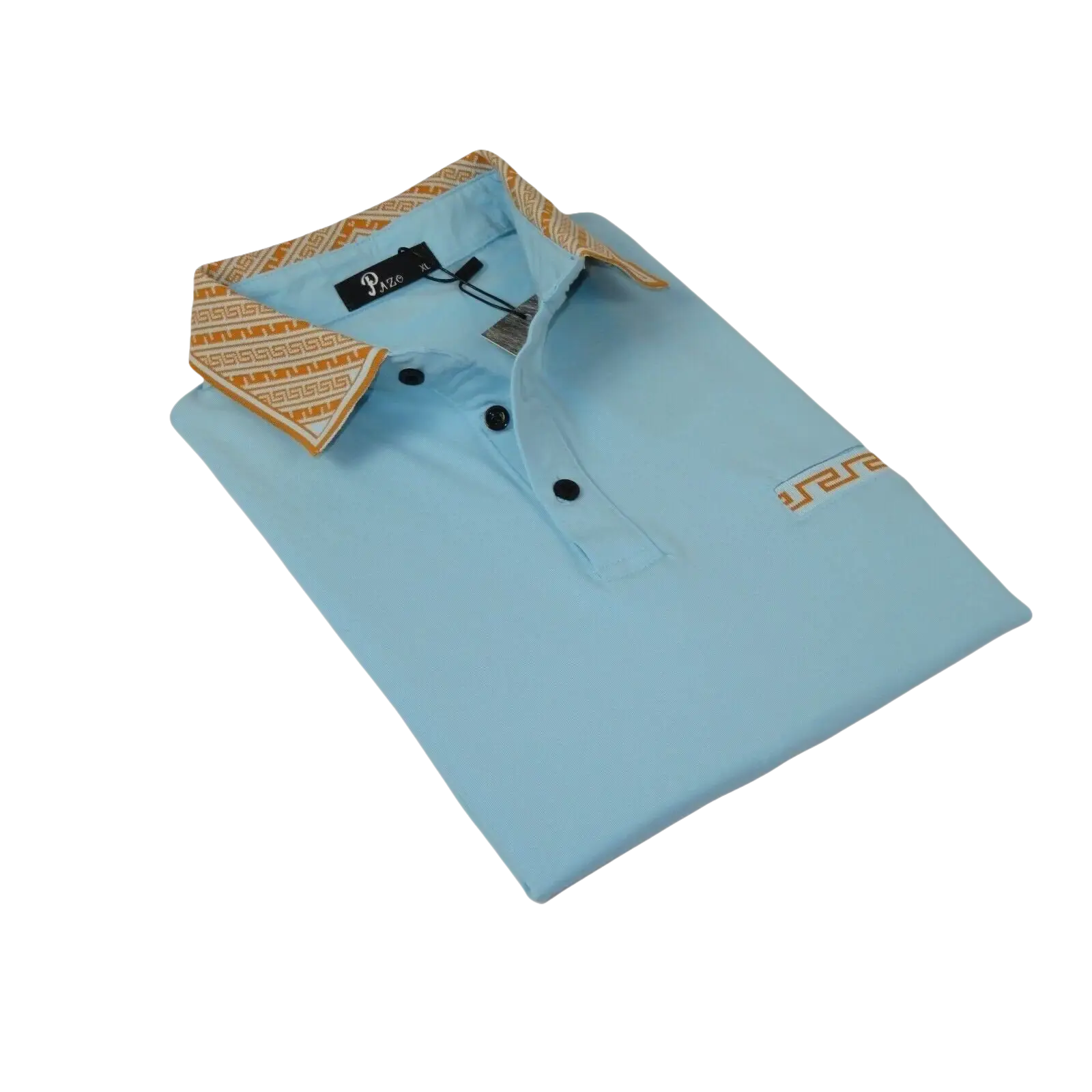 Men Sports Shirt PAZO by DE - NIKO Short Sleeves Cotton Polo Shirt DBK2303 Blue - J.Valintin Men's Wear Legend - 100628