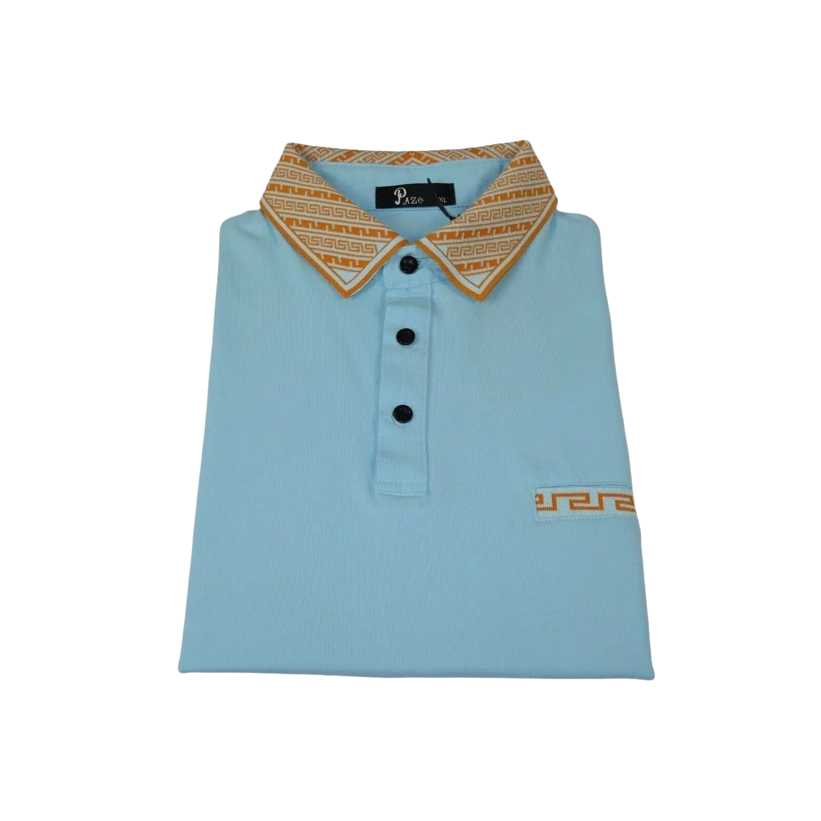 Men Sports Shirt PAZO by DE - NIKO Short Sleeves Cotton Polo Shirt DBK2303 Blue - J.Valintin Men's Wear Legend - 100628