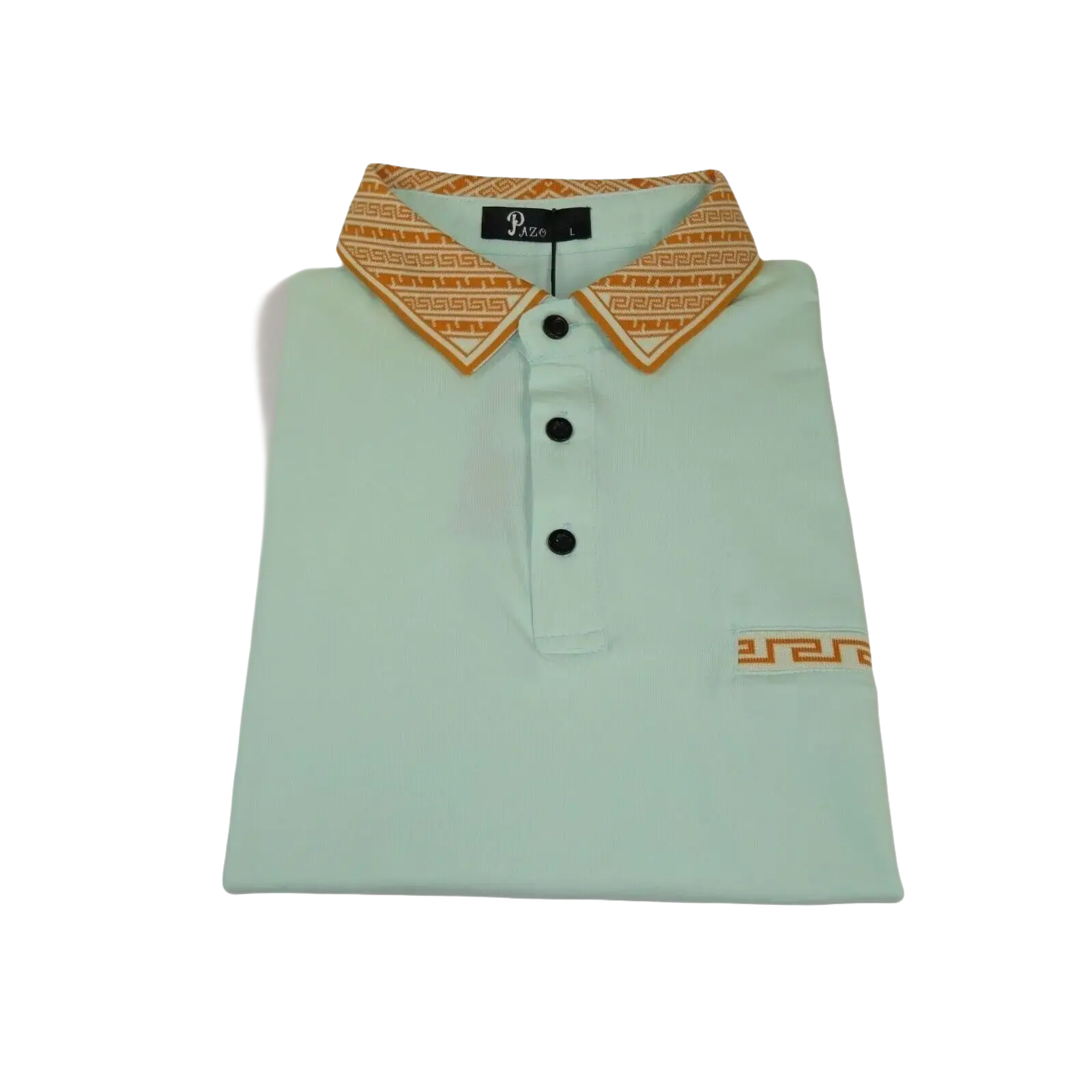 Men Sports Shirt PAZO by DE - NIKO Short Sleeves Cotton Polo Shirt DBK2303 Mint - J.Valintin Men's Wear Legend - 100623