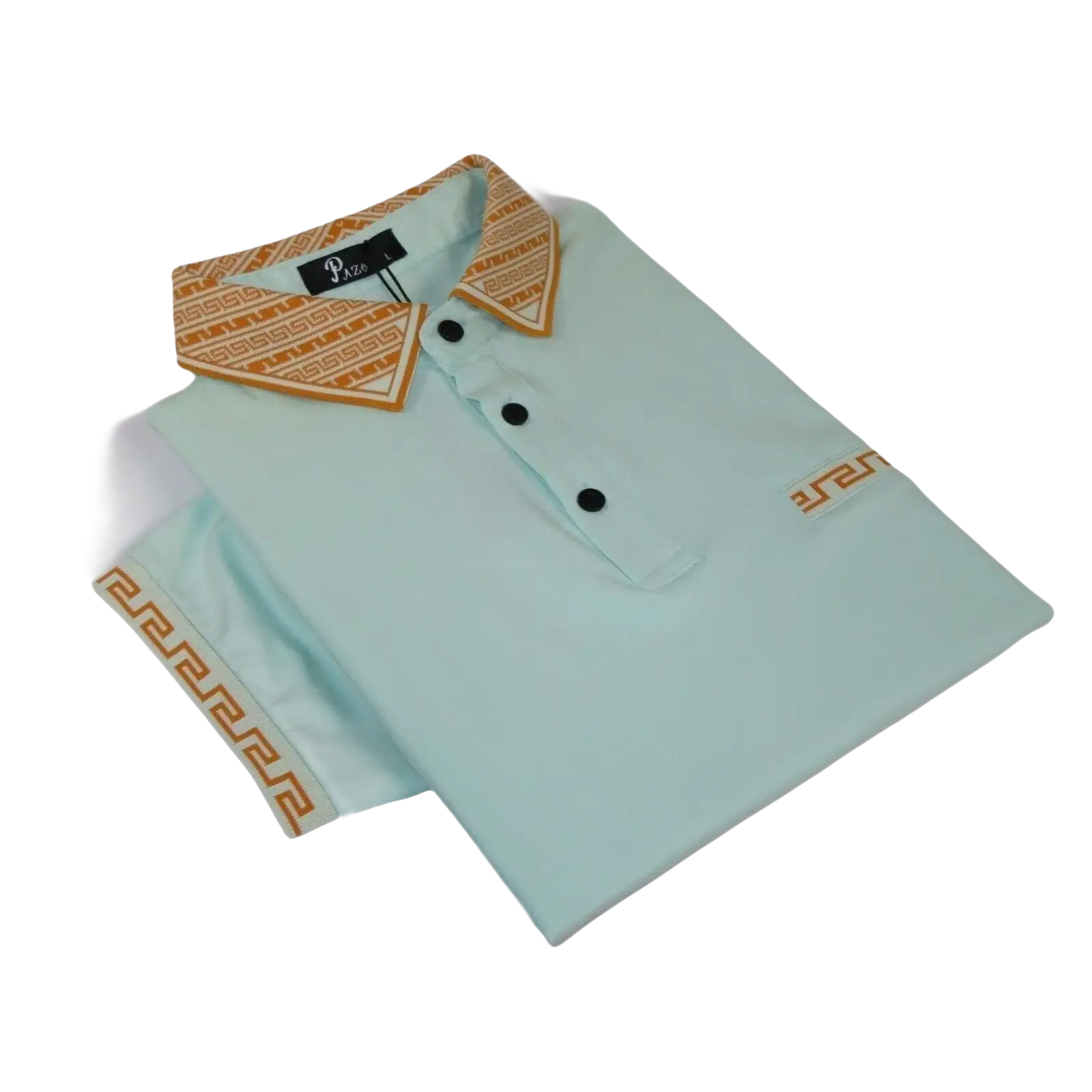 Men Sports Shirt PAZO by DE - NIKO Short Sleeves Cotton Polo Shirt DBK2303 Mint - J.Valintin Men's Wear Legend - 100623