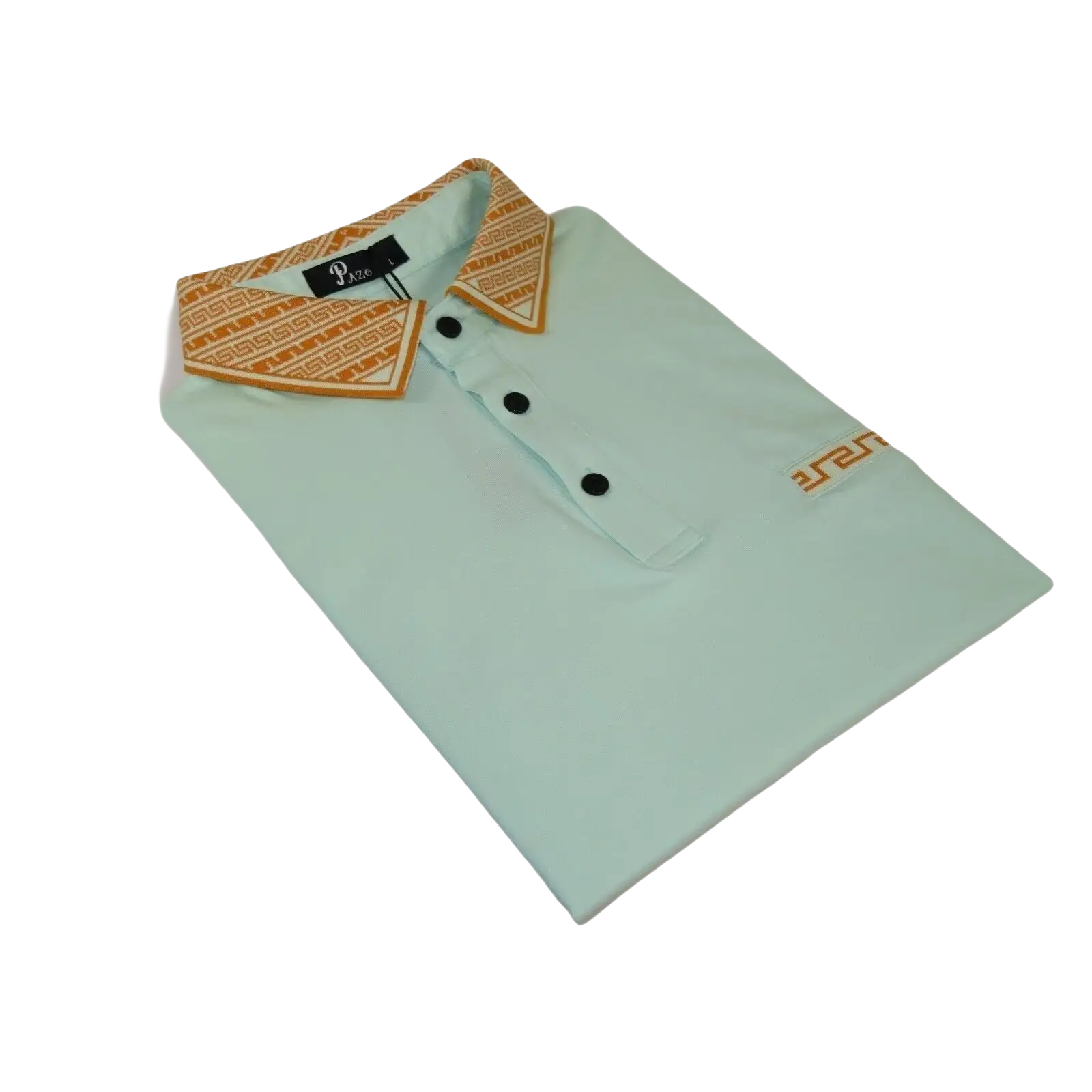 Men Sports Shirt PAZO by DE - NIKO Short Sleeves Cotton Polo Shirt DBK2303 Mint - J.Valintin Men's Wear Legend - 100623
