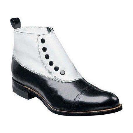 Men Stacy Adams Boot Madison Black White Biscuit Toe Zipper 00026 - 111 - J.Valintin Men's Wear Legend - 00026 - 111 - 7.5