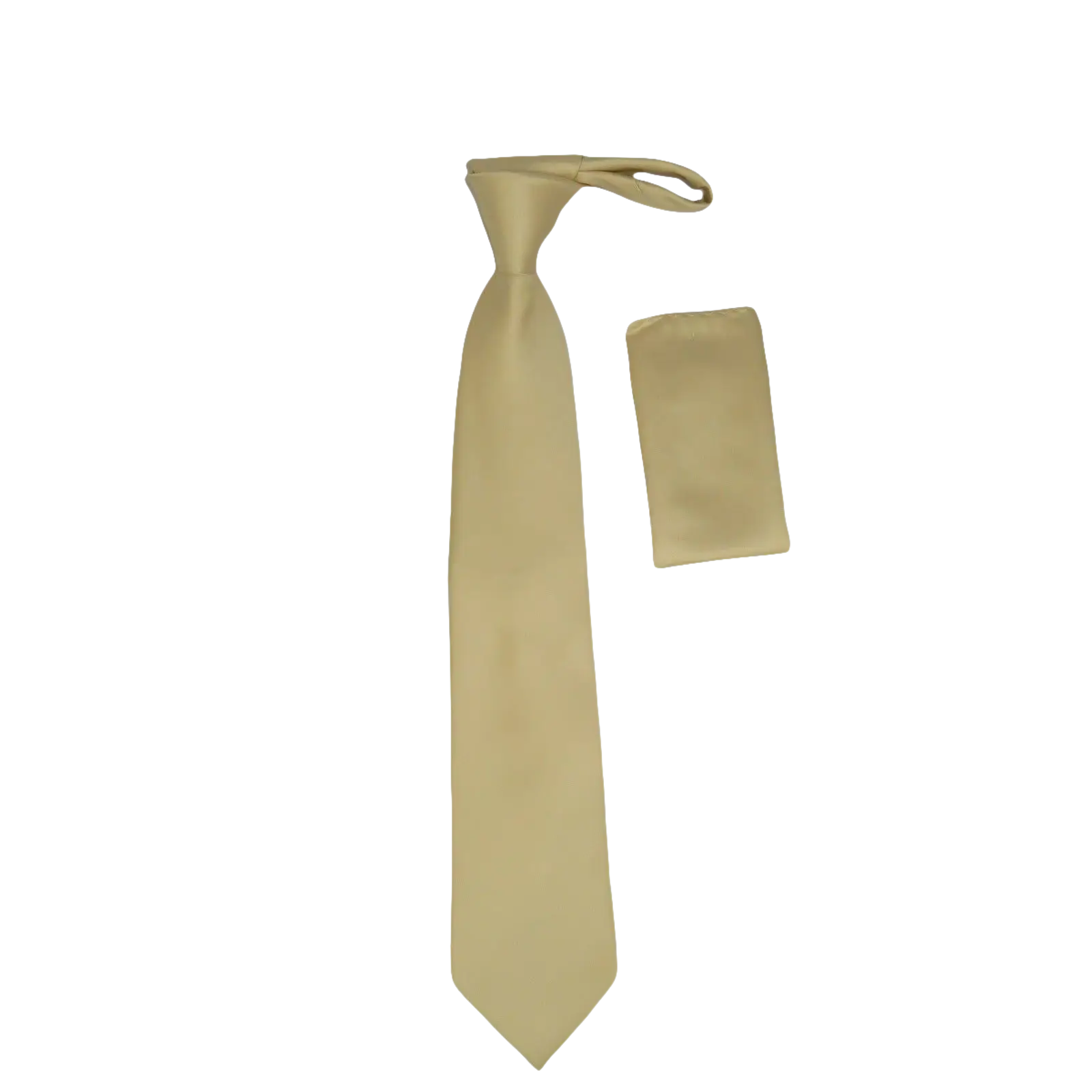 Men Stacy Adams Neck tie Hanky Set Business Formal Solid Color Satin S13 Beige - J.Valintin Men's Wear Legend - 24789