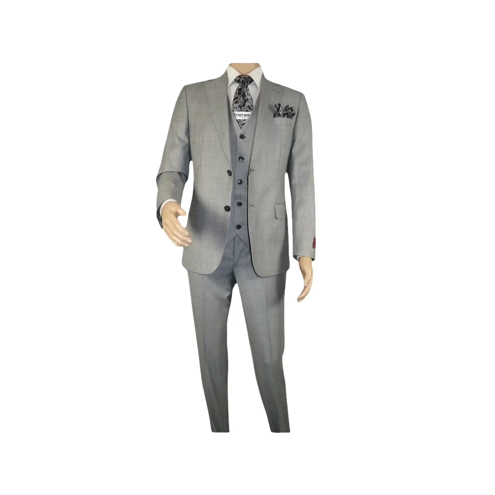 Men Suit BERLUSCONI Turkey 100% Italian Wool Super 180's 3pc Vested #Ber10 Gray - J.Valintin Men's Wear Legend - 98538