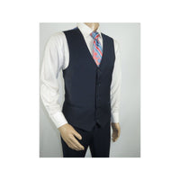 Men Suit BERLUSCONI Turkey 100% Italian Wool Super 180's 3pc Vested #Ber14 Navy - J.Valintin Men's Wear Legend - 98566