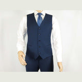Men Suit BERLUSCONI Turkey 100% Italian Wool Super 180's 3pc Vested #Ber16 Navy - J.Valintin Men's Wear Legend - 98580