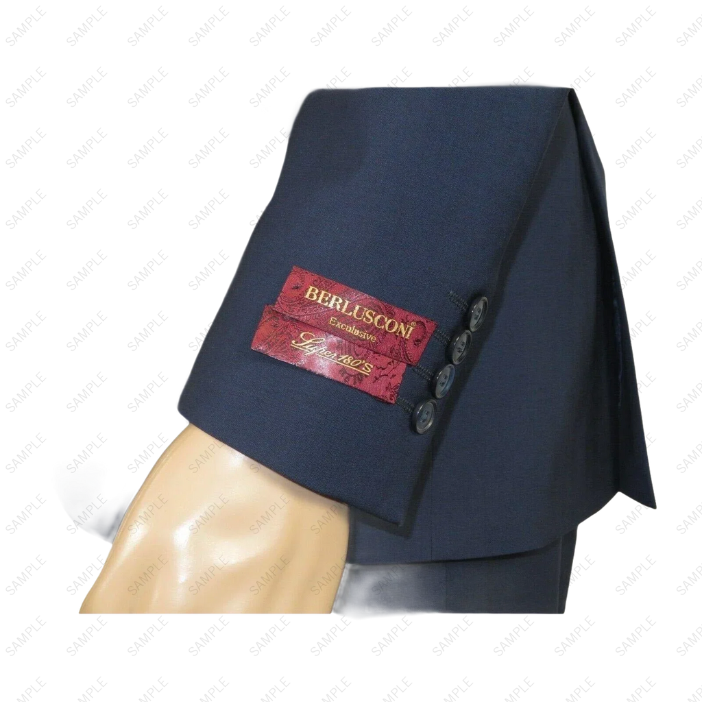 Men Suit BERLUSCONI Turkey 100% Italian Wool Super 180's 3pc Vested #Ber20 Navy - J.Valintin Men's Wear Legend - 98608