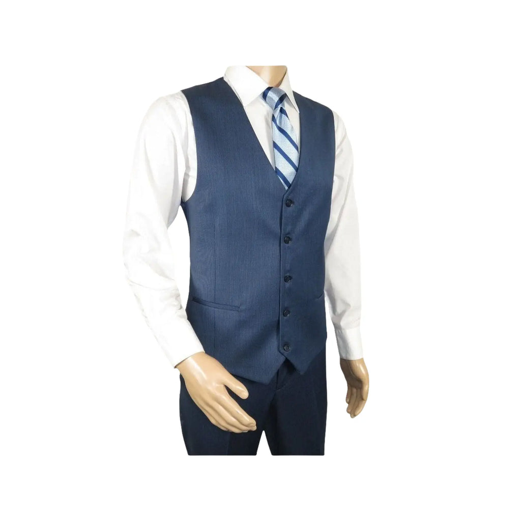 Men Suit BERLUSCONI Turkey 100% Italian Wool Super 180's 3pc Vested #Ber5 Navy - J.Valintin Men's Wear Legend - 98503