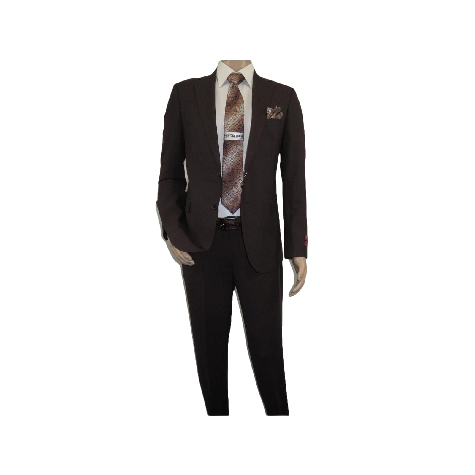 Men Suit BERLUSCONI Turkey 100% Italian Wool Super 180's #Ber30 Brown/Burgundy - J.Valintin Men's Wear Legend - 100970