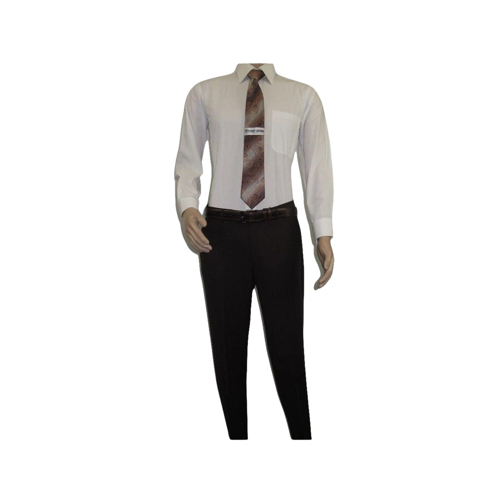 Men Suit BERLUSCONI Turkey 100% Italian Wool Super 180's #Ber30 Brown/Burgundy - J.Valintin Men's Wear Legend - 100970