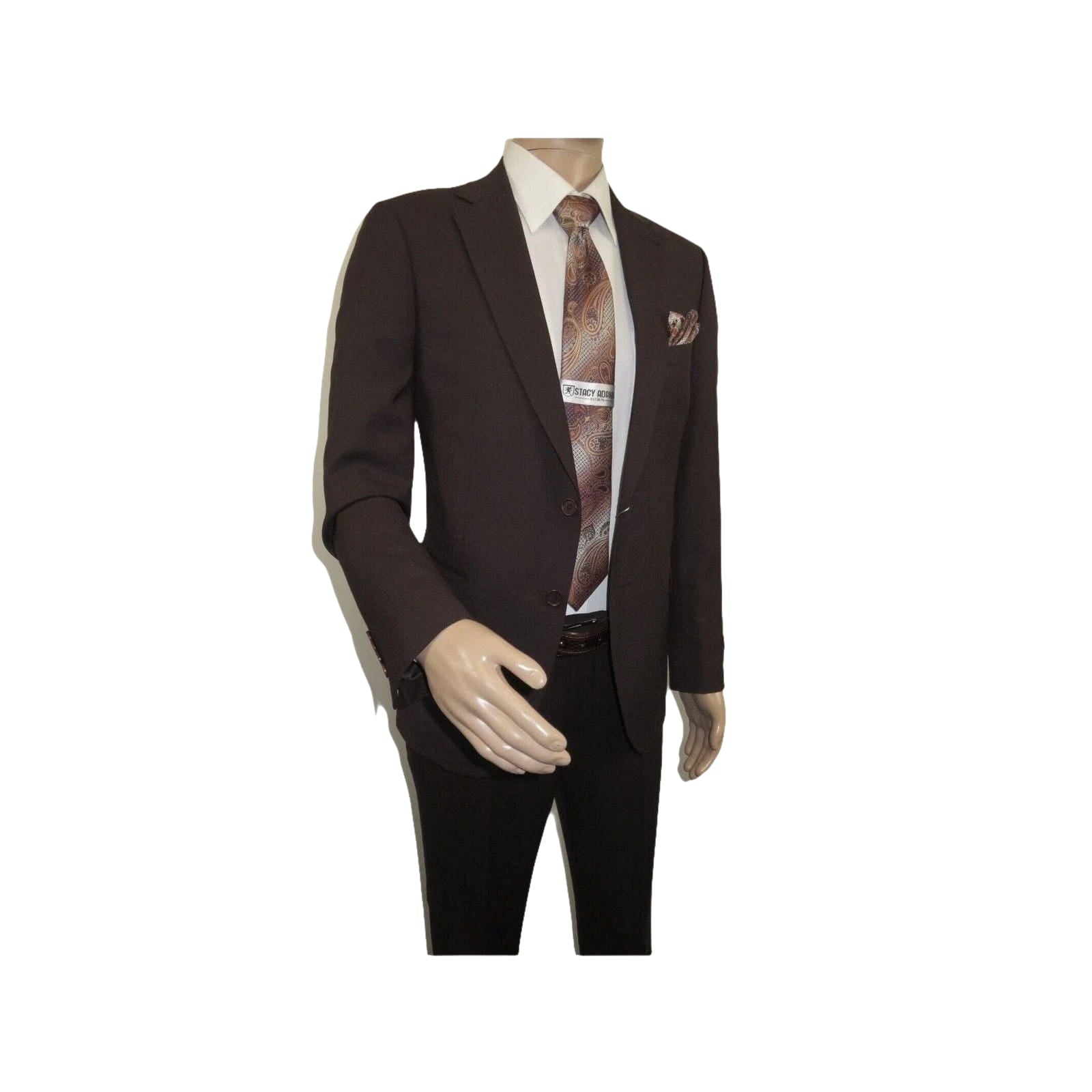 Men Suit BERLUSCONI Turkey 100% Italian Wool Super 180's #Ber30 Brown/Burgundy - J.Valintin Men's Wear Legend - 100970