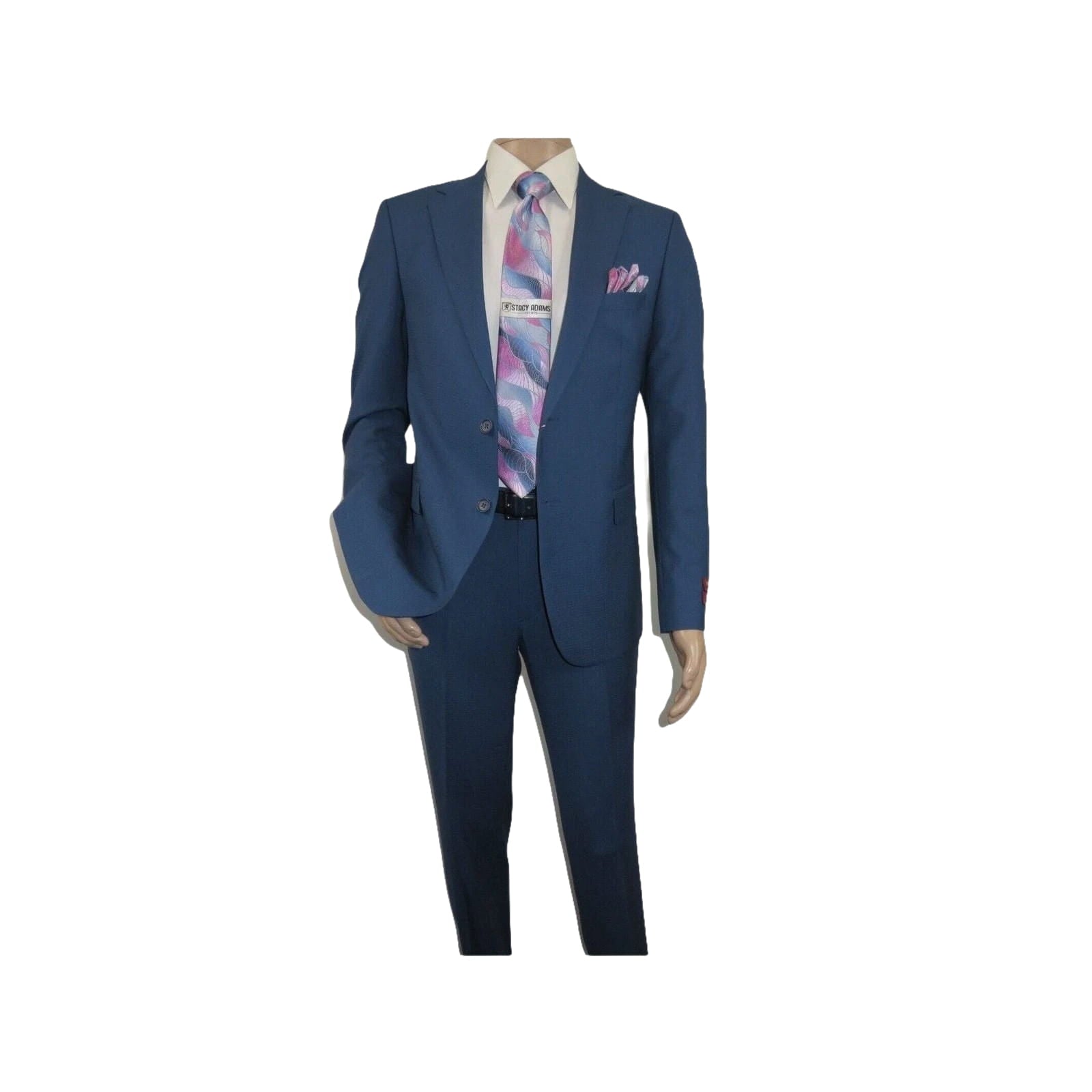 Men Suit BERLUSCONI Turkey 100% Soft Italian Wool Super 180's 2pc #Ber31 Blue - J.Valintin Men's Wear Legend - 100977