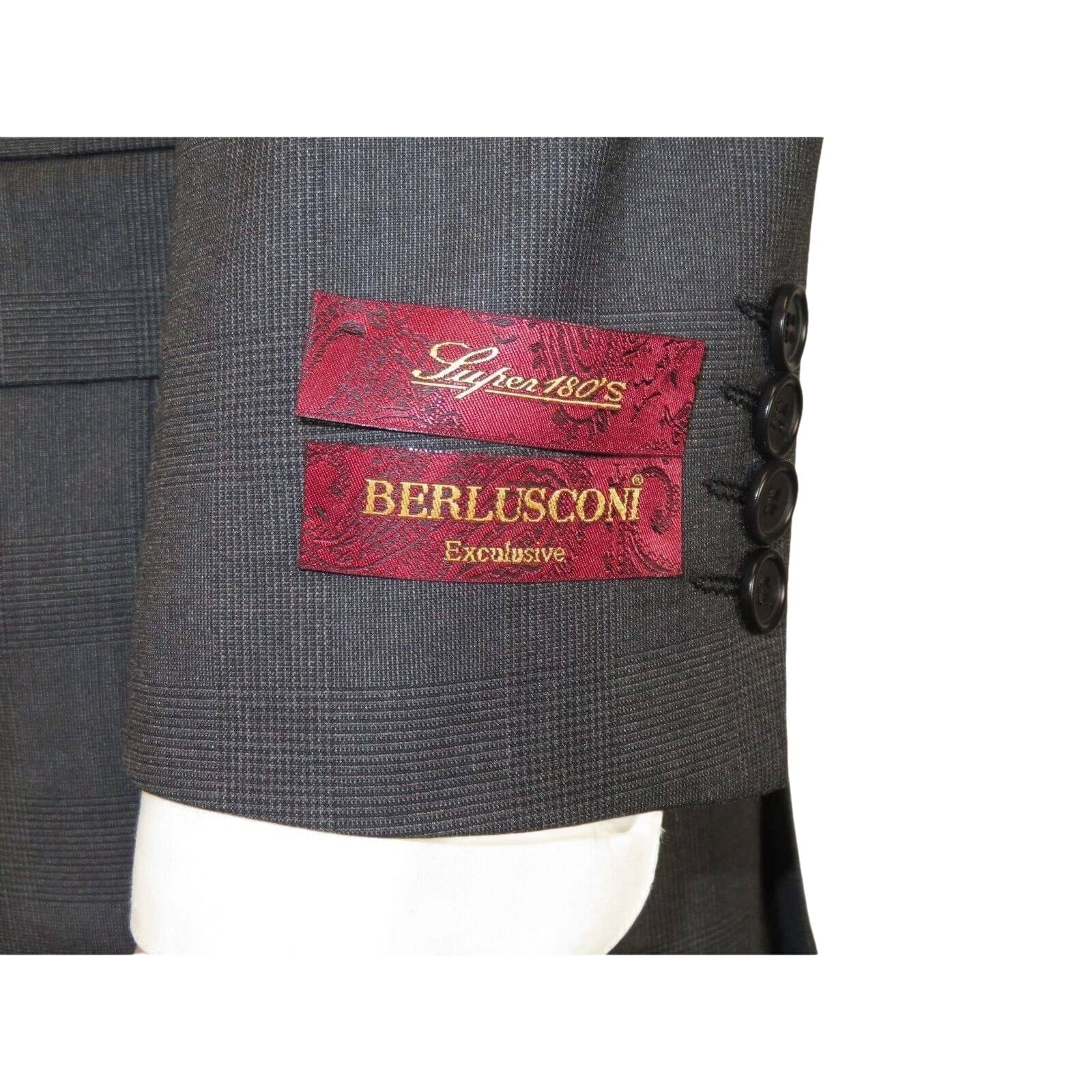 Men Suit BERLUSCONI Turkey 100% Soft Italian Wool Super 180's #Ber26 Gray Plaid - J.Valintin Men's Wear Legend - 100942