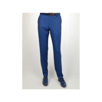 Men Suit By Renoir Window pane English Plaid Slim Fit Side Vents Fit 291 - 20 Blue - J.Valintin Men's Wear Legend - 93914
