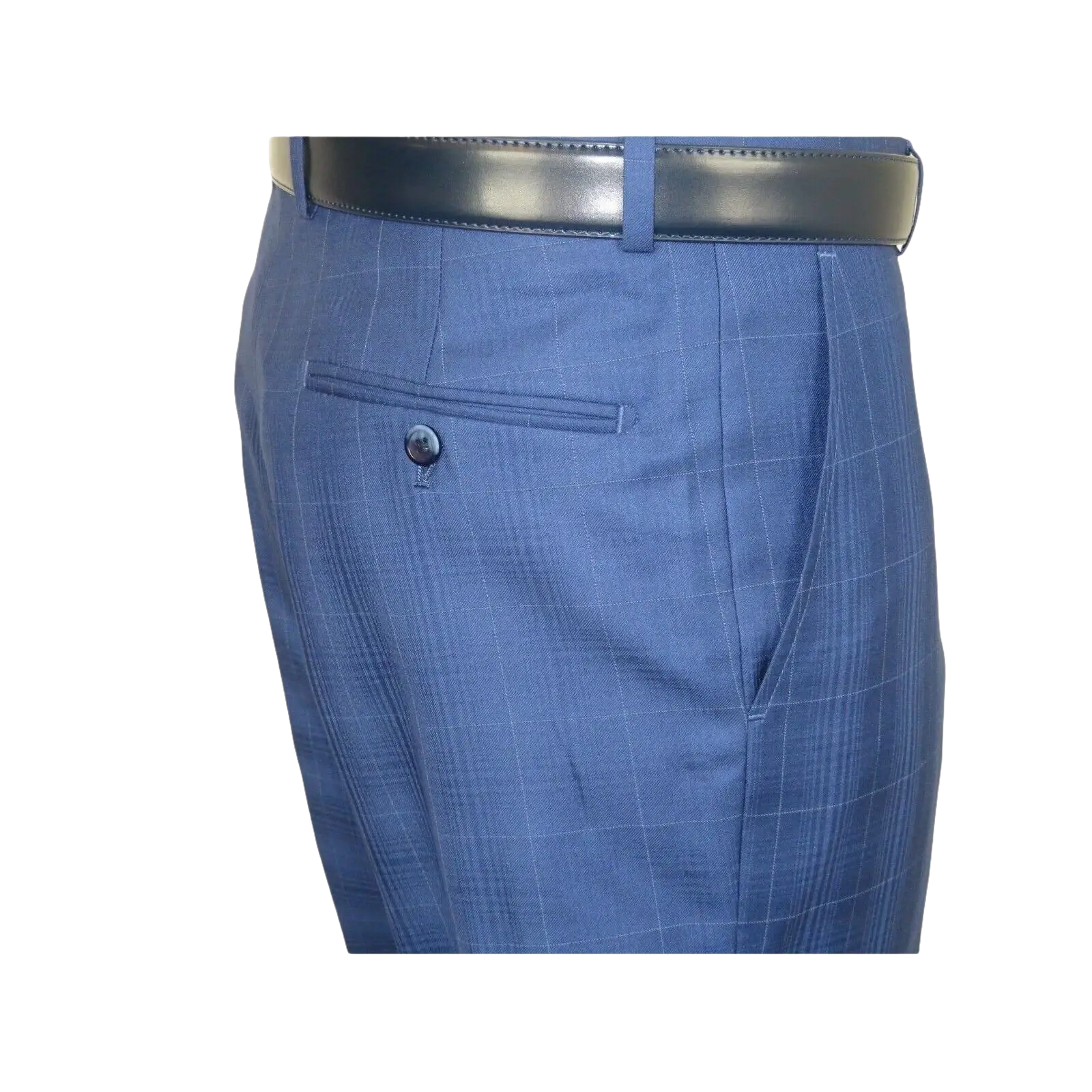 Men Suit By Renoir Window pane English Plaid Slim Fit Side Vents Fit 291 - 20 Blue - J.Valintin Men's Wear Legend - 93914