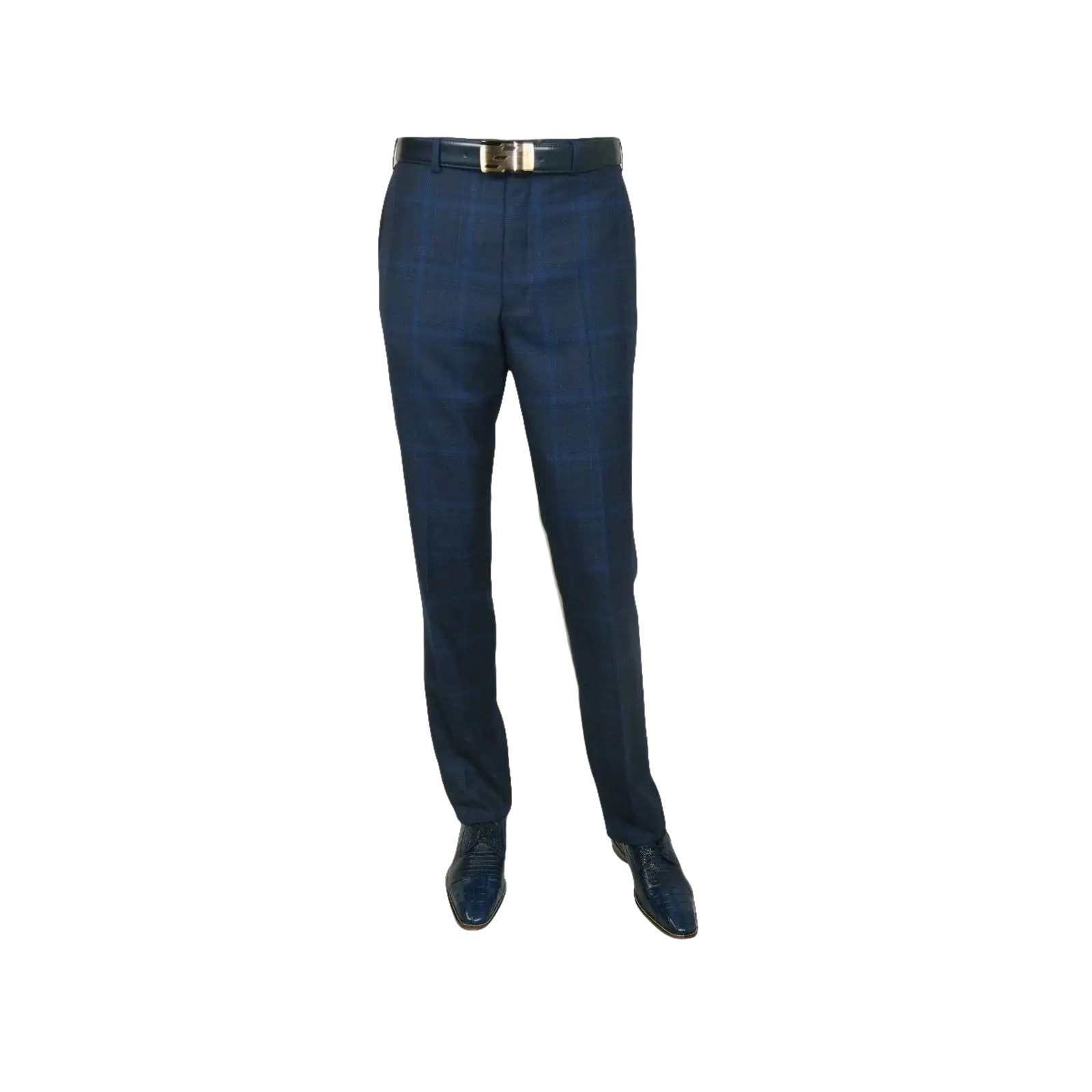Men TALLIA Suit Wool Blend English Glen Plaid Classic 2Button VDVA2SVX0026 Blue - J.Valintin Men's Wear Legend - 16170