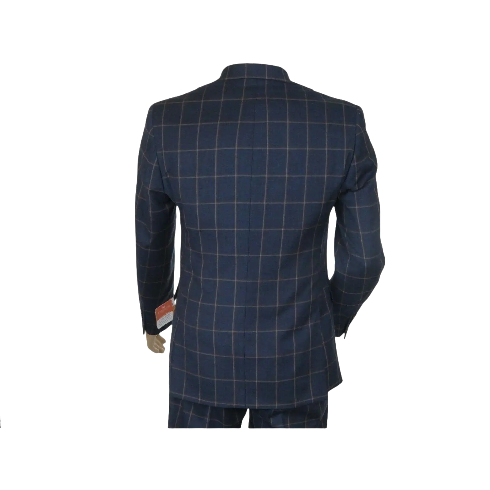 Men TALLIA Suit Wool Blend English Plaid Classic 2Button VDVA2SVX0013 Blue Brown - J.Valintin Men's Wear Legend - 16150