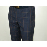 Men TALLIA Suit Wool Blend English Plaid Classic 2Button VDVA2SVX0013 Blue Brown - J.Valintin Men's Wear Legend - 16150
