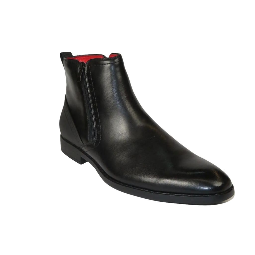 Men TAYNO Chelsea Chukka Soft Comfortable Leather Zip up Boot Coupe Black - J.Valintin Men's Wear Legend - 99567
