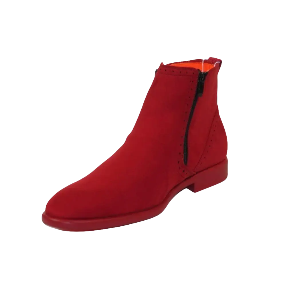 Men TAYNO Chelsea Chukka Soft Micro Suede Zip up Boot Coupe S Red - J.Valintin Men's Wear Legend - Coupe S - Red - 9