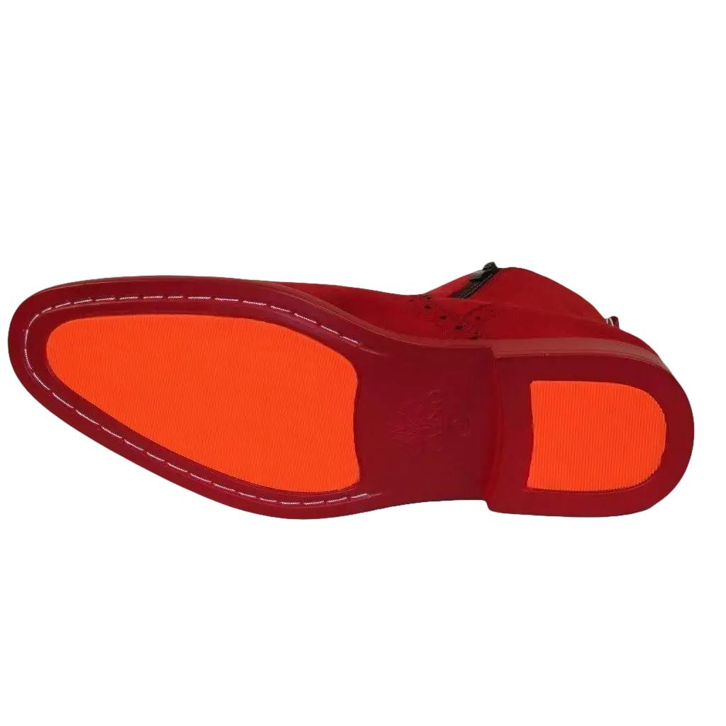 Men TAYNO Chelsea Chukka Soft Micro Suede Zip up Boot Coupe S Red - J.Valintin Men's Wear Legend - Coupe S - Red - 9