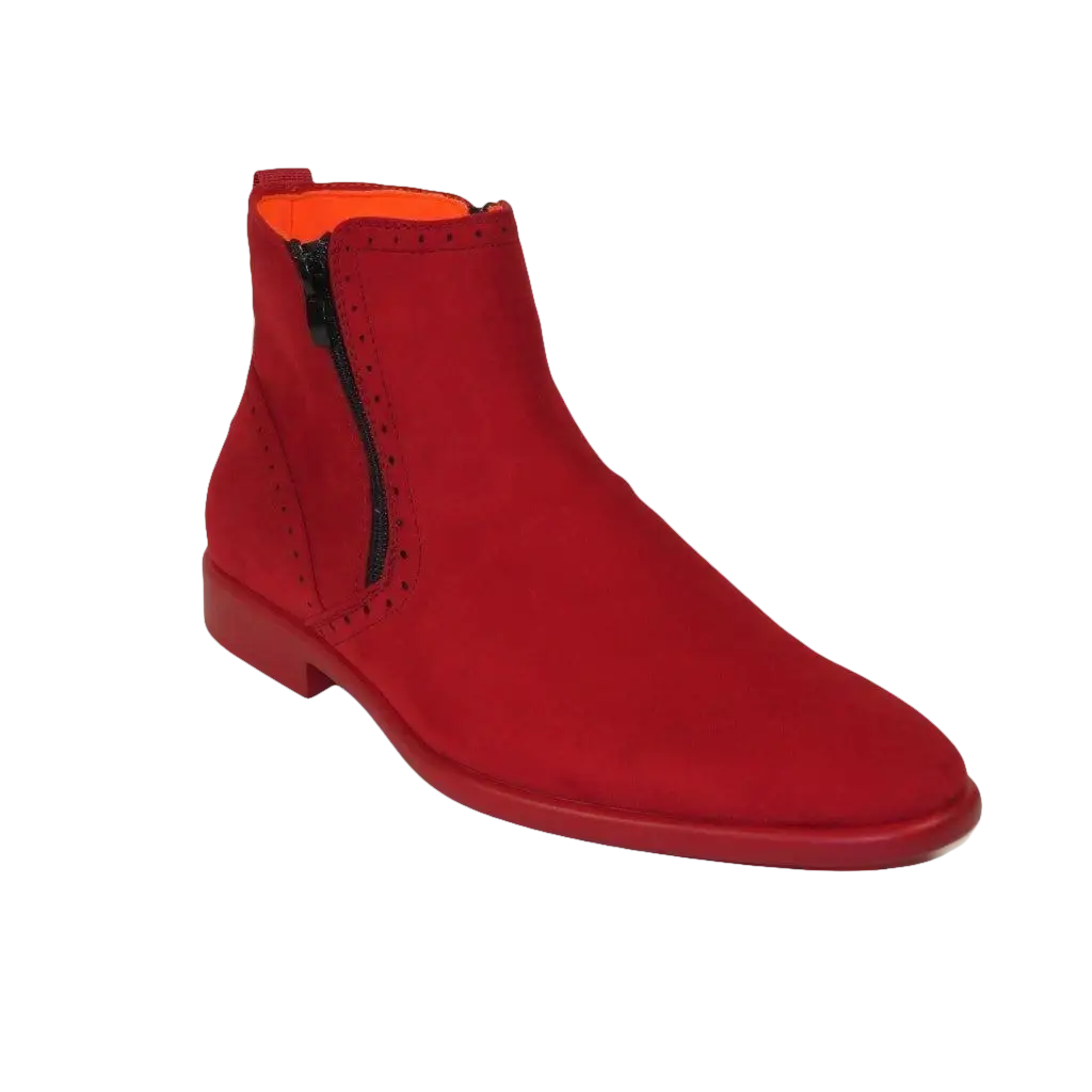 Men TAYNO Chelsea Chukka Soft Micro Suede Zip up Boot Coupe S Red - J.Valintin Men's Wear Legend - Coupe S - Red - 9