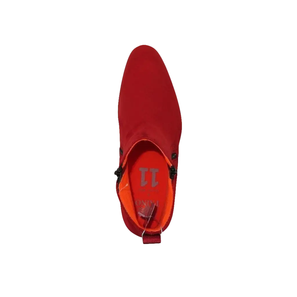 Men TAYNO Chelsea Chukka Soft Micro Suede Zip up Boot Coupe S Red - J.Valintin Men's Wear Legend - Coupe S - Red - 9