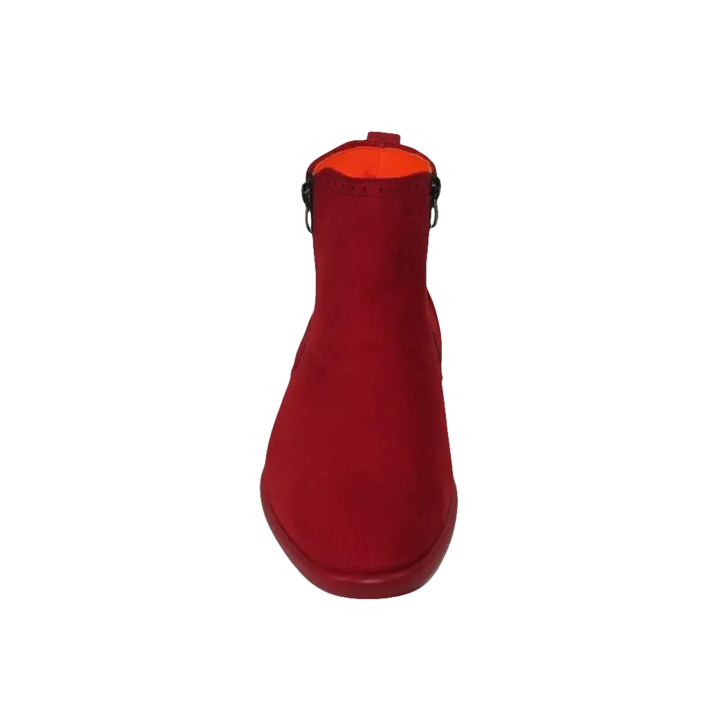 Men TAYNO Chelsea Chukka Soft Micro Suede Zip up Boot Coupe S Red - J.Valintin Men's Wear Legend - Coupe S - Red - 9