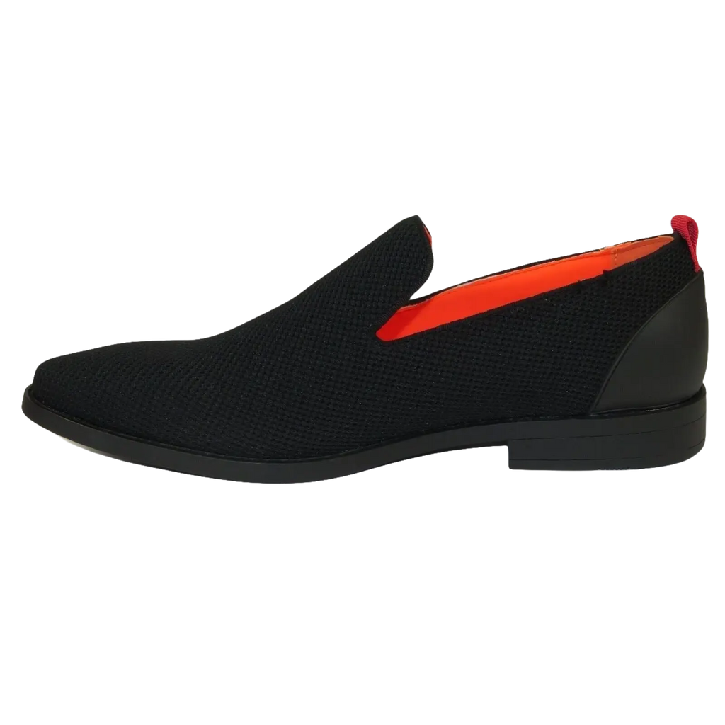 Men Tayno Dressy Casual Knit Fabric Comfortable Slip on Loafer #ALPHA F Black - J.Valintin Men's Wear Legend - 100860