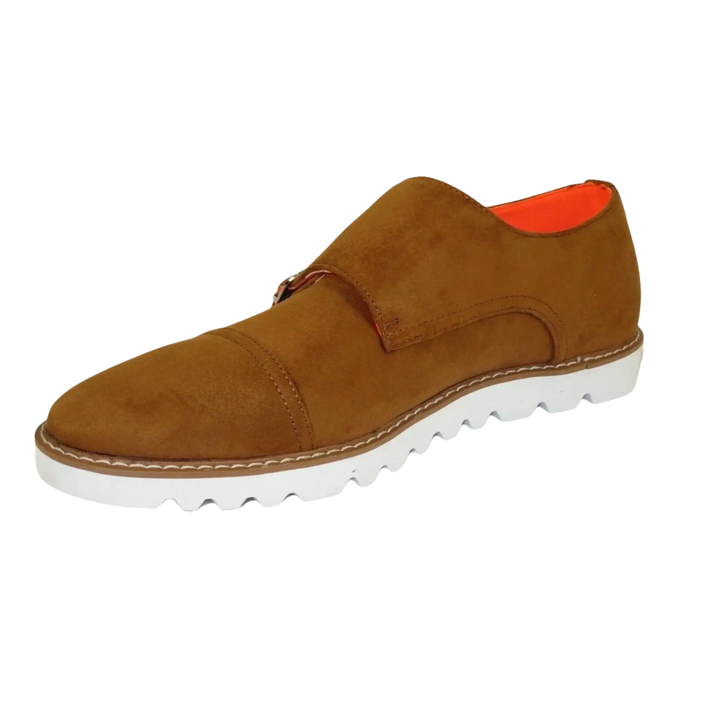 Men Tayno Dressy Casual Soft Suede Comfortable Double Buckle #Freshman Camel - J.Valintin Men's Wear Legend - 100903