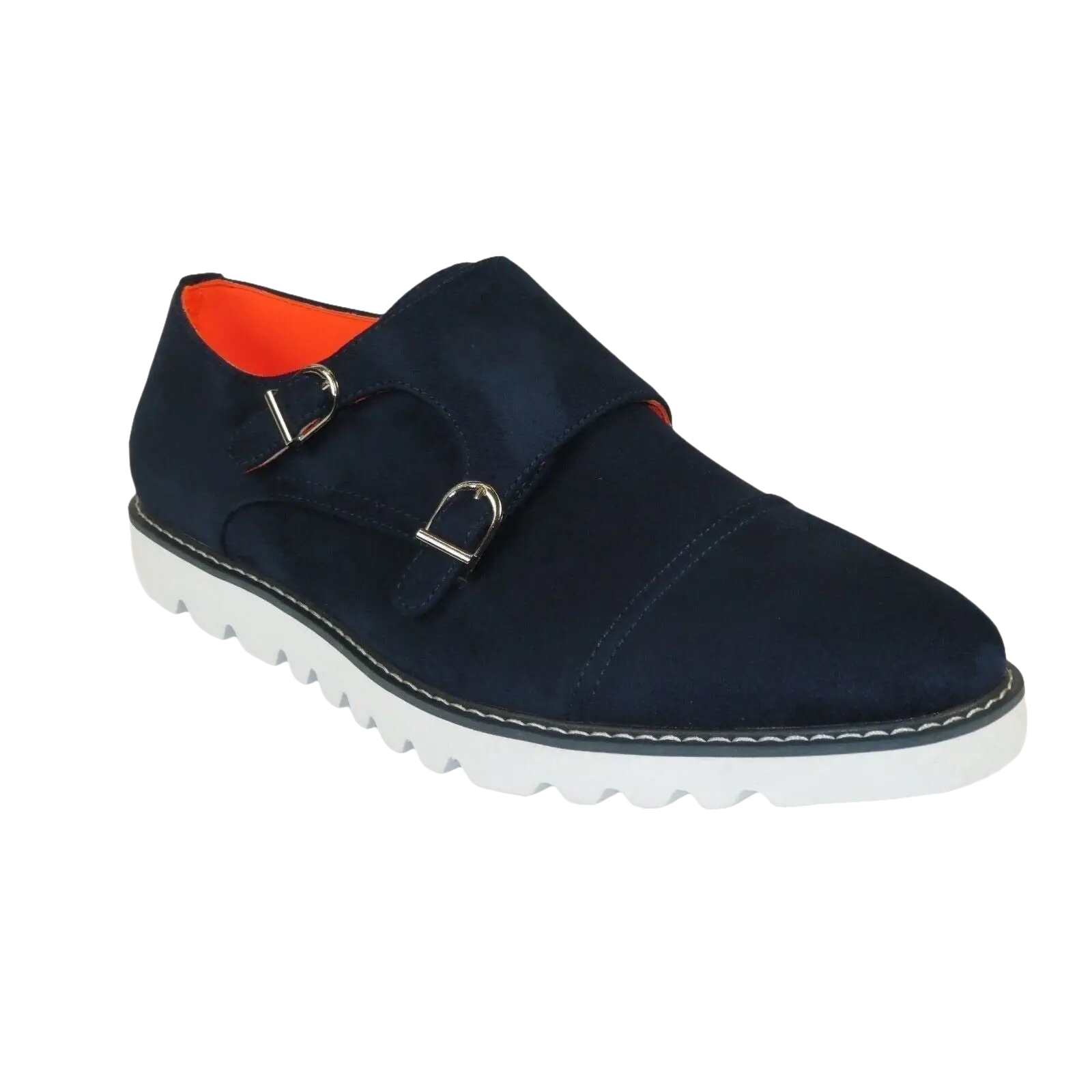 Men Tayno Dressy Casual Soft Suede Comfortable Double Buckle #Freshman Navy - J.Valintin Men's Wear Legend - 100891