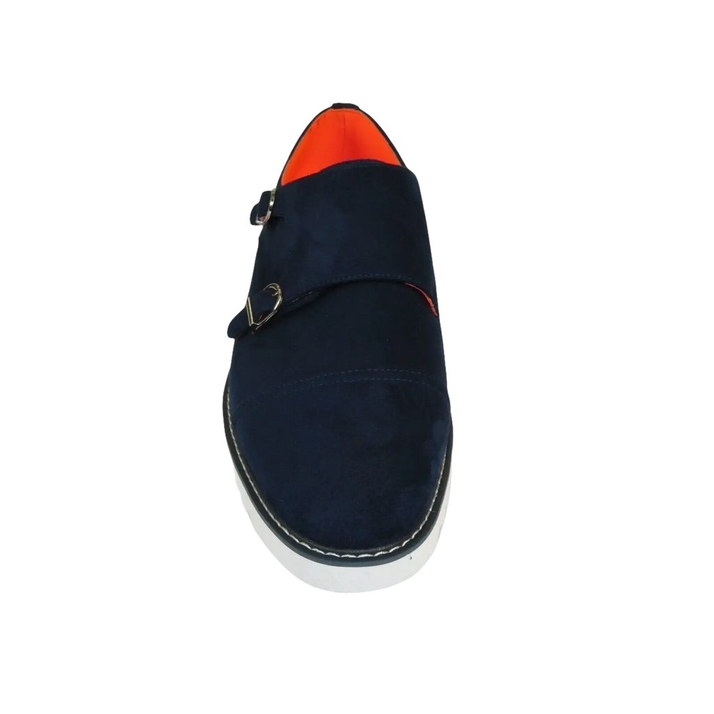 Men Tayno Dressy Casual Soft Suede Comfortable Double Buckle #Freshman Navy - J.Valintin Men's Wear Legend - 100891