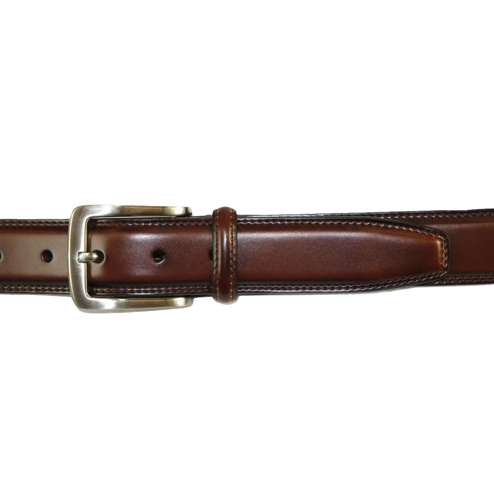 Men VALENTINI Leather Belt Stitch down Classic Pin Buckle V711 Brown New - J.Valintin Men's Wear Legend - 92197