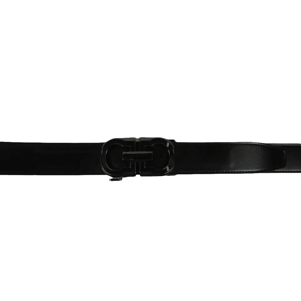 Men VALENTINI Leather Track Belt Adjustable Removable Buckle V511 Black - J.Valintin Men's Wear Legend - V511 - black