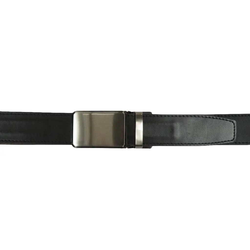 Men VALENTINI Leather Track Belt Adjustable Removable Buckle V519 Black - J.Valintin Men's Wear Legend - V519 - Black
