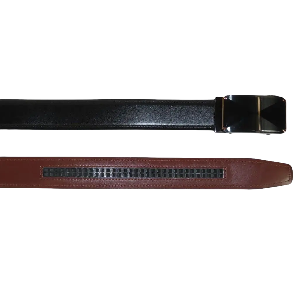Men VALENTINI Leather Track Belt Adjustable Removable Buckle V526 Black - J.Valintin Men's Wear Legend - V526 - Black