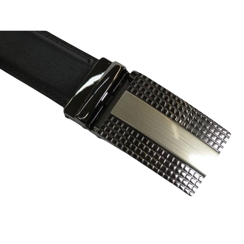 Men VALENTINI Leather Track Belt Adjustable Removable Buckle V531 Black - J.Valintin Men's Wear Legend - V531 - Black