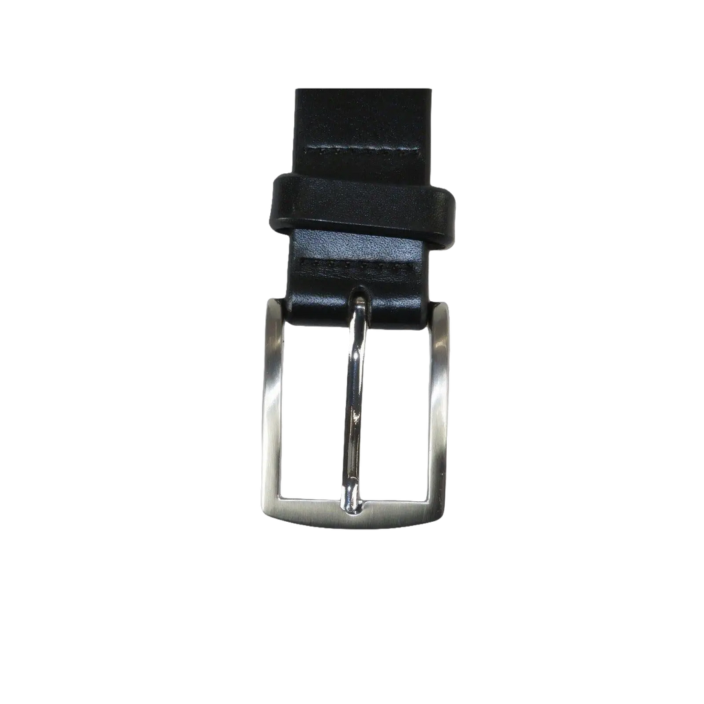 Men VALENTINI solid Leather Belt Classic Pin Buckle Big Sizes V801 black - J.Valintin Men's Wear Legend - 92176